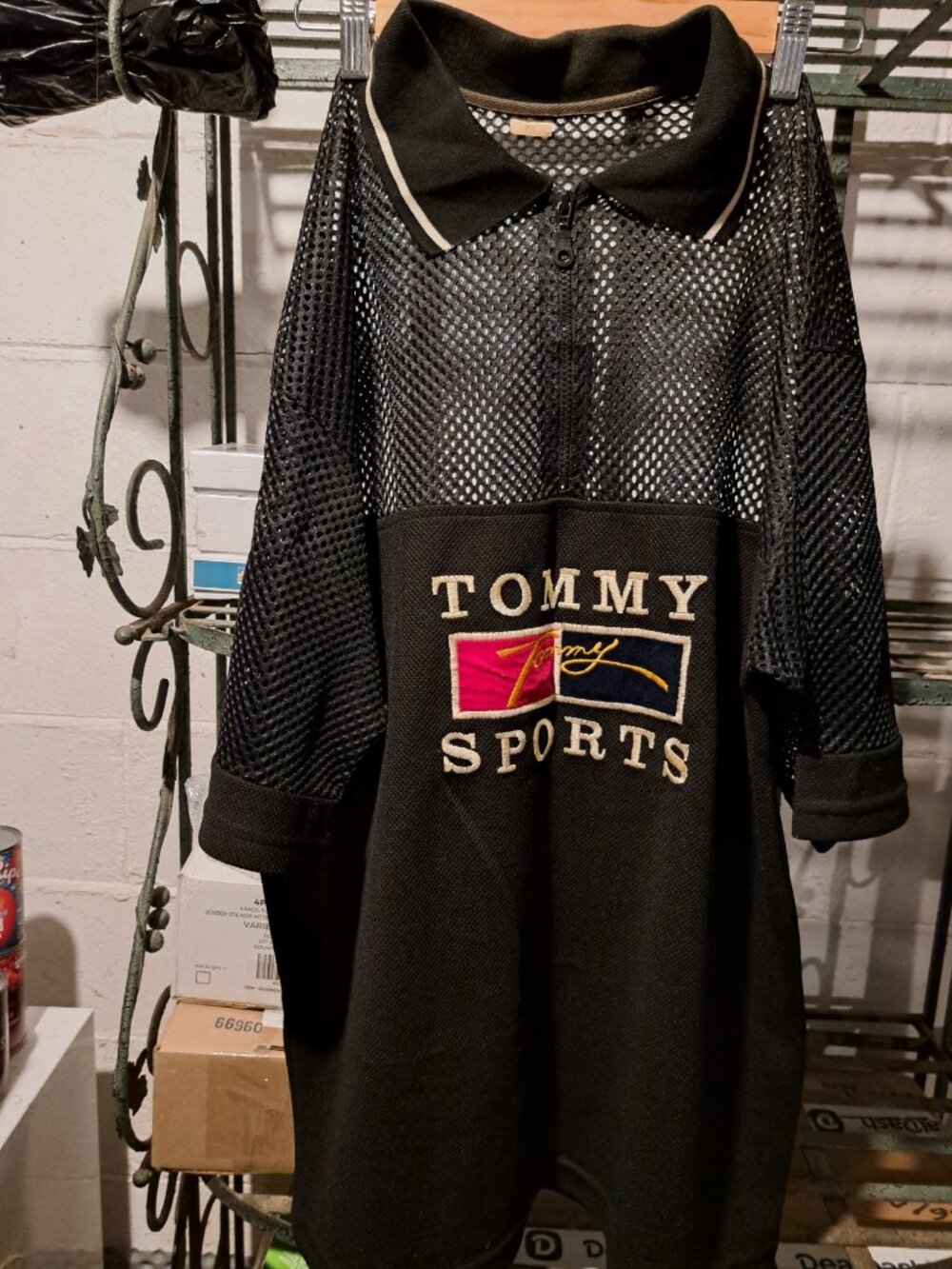 Black Mesh Tommy Sports Shirt